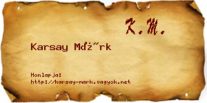 Karsay Márk névjegykártya