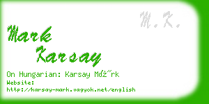 mark karsay business card